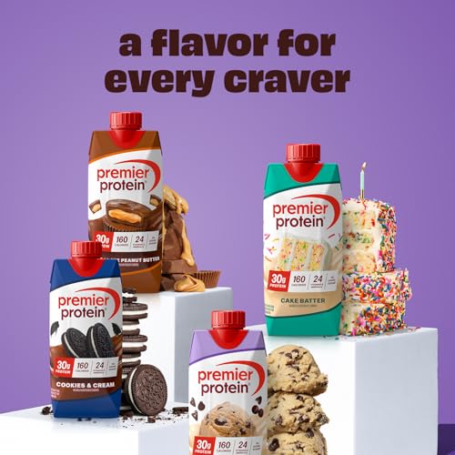 Image of Premier Protein Shake, Cookie Dough, 30g Protein, No Added Sugar, 24 Vitamins & Minerals to Support Immune Health, 11 fl oz, 4 Pack