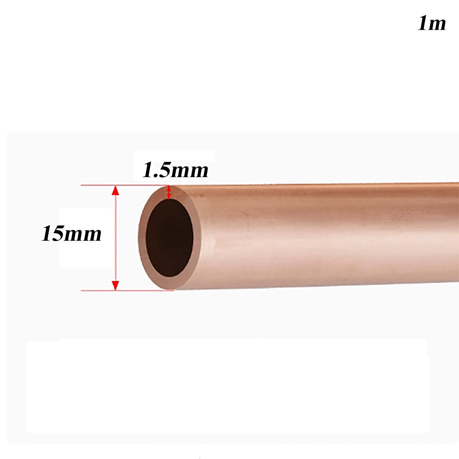 T2 Kupferrohr, Außendurchmesser 15 Mm, Nahtlos, Weich, Starke Plastizität, Reines Kupferrohr