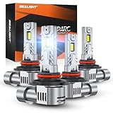 SEALIGHT Scoparc S2 9005 9006 Headlight Bulb Kit, High Beam Low Beam, 1:1 Halogen Bulb Design, 6000K Bright White