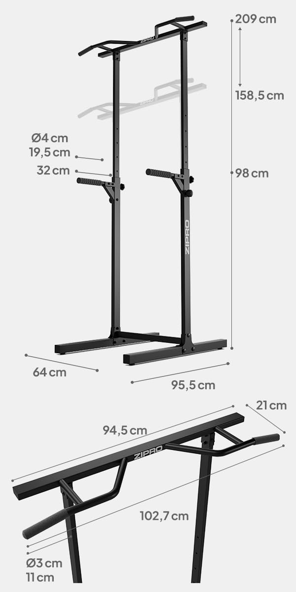 Zipro Gym de gymnase portable et ajustable