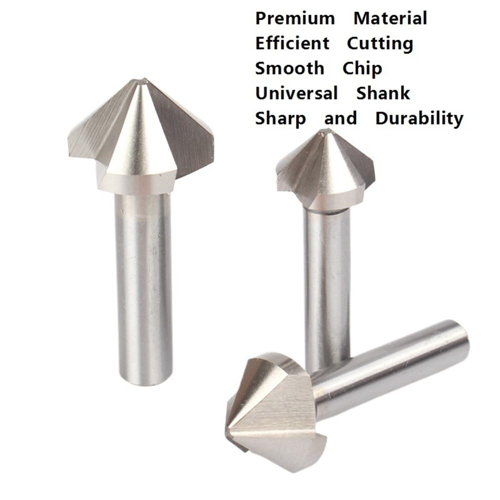 Broca de chaflán para metal Broca avellanadora HSS M2 de 1 pieza, fresa de extremo de 90 grados de 3 flautas for acero y aluminio.(50mm)
