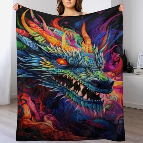 Manta de dragón de forro polar franela 130x180 cm para sofá 2