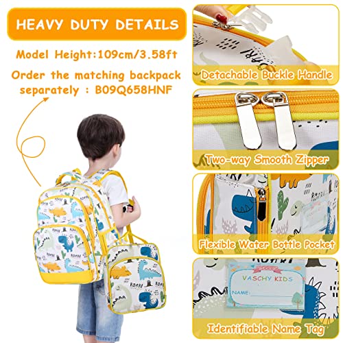 Vaschy Lunch Boxes Bag For Kids, Insulated Lunchbox Reusable Containers For Boys With Detachable Shoulder Strap For School Yellow Dinosaurs #TOP4