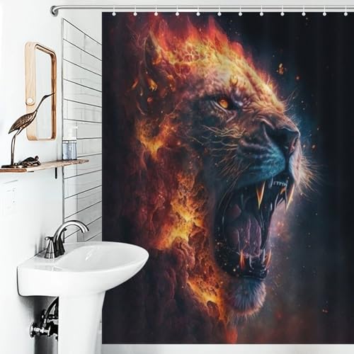 Rideau de douche lion de qualité supérieure en polyester durable