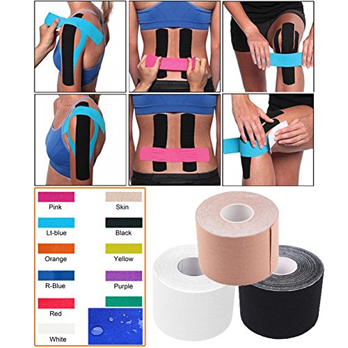 Kinesiology Tape - Pain Relief Adhesive - Best Therapeutic Muscle Support Aid - Sports Wrap for Knee Elbow Wrist Back Shoulder Ankle & Neck injury tape - Physio tap Water resistant - Price Xes