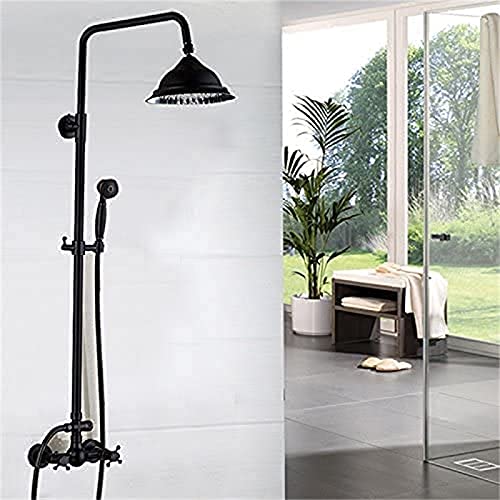 Mitigeur douche effet pluie vintage noir pour une douche relaxante 3 fonctions au quotidien
