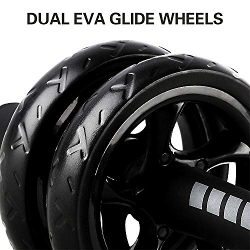 Roda de Fitness, Andoer Roda de rolo abdominal silenciosa com joelheira protetora Roda de fitness AB