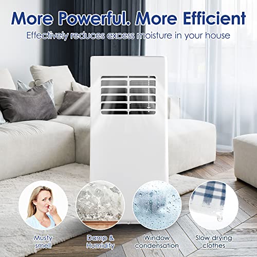Image of EUHOMY 8000 BTU Portable Air Conditioner Dehumidifier, Portable Ac Unit With Remote Control, Floor Air Conditioner With Window Installation Kit For Room, Office, Dorm, Bedroom, White