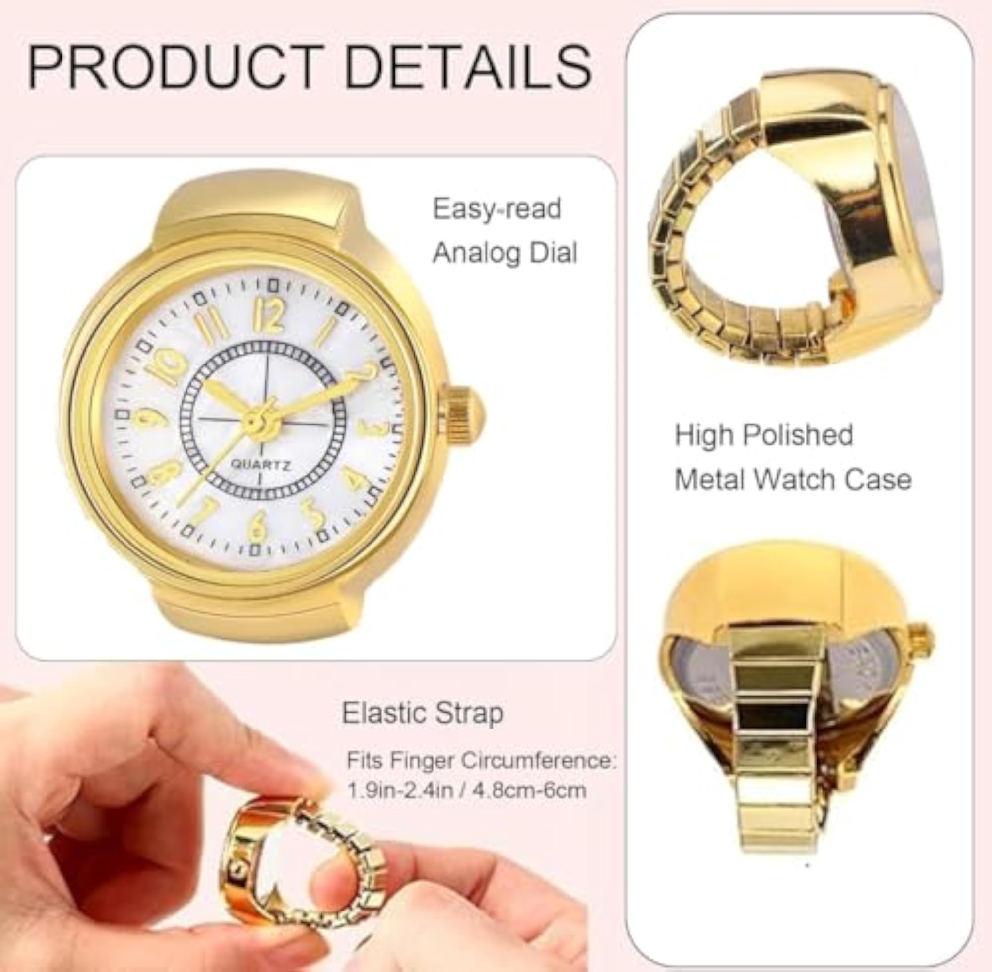 Women's Elastic Finger Watch, Casual Gift