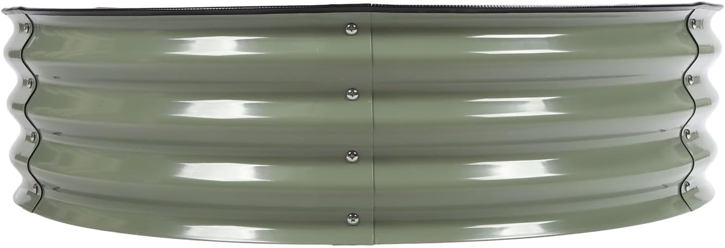 Pilipane Raised Garden Bed Kit Oval Large 11in Height Durable 304 Stainless Steel Raised Planter Bed for Vegetables Flowers Outdoor Garden Boxes Home School Garden Hotel Villa (Light Green)