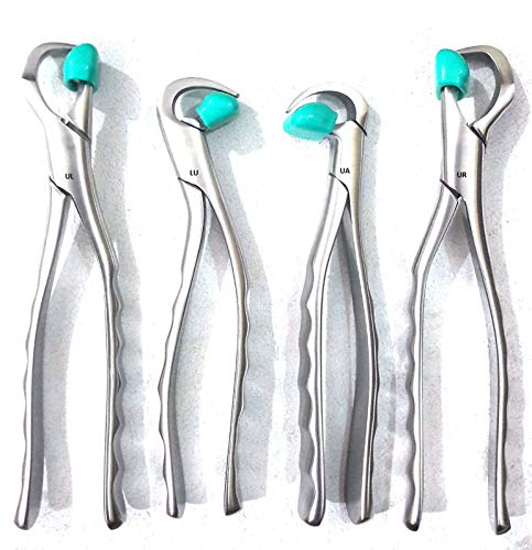 Physics Dental Extraction Forceps Standard Series Set of 4 Pieces with 50 Bumpers Free