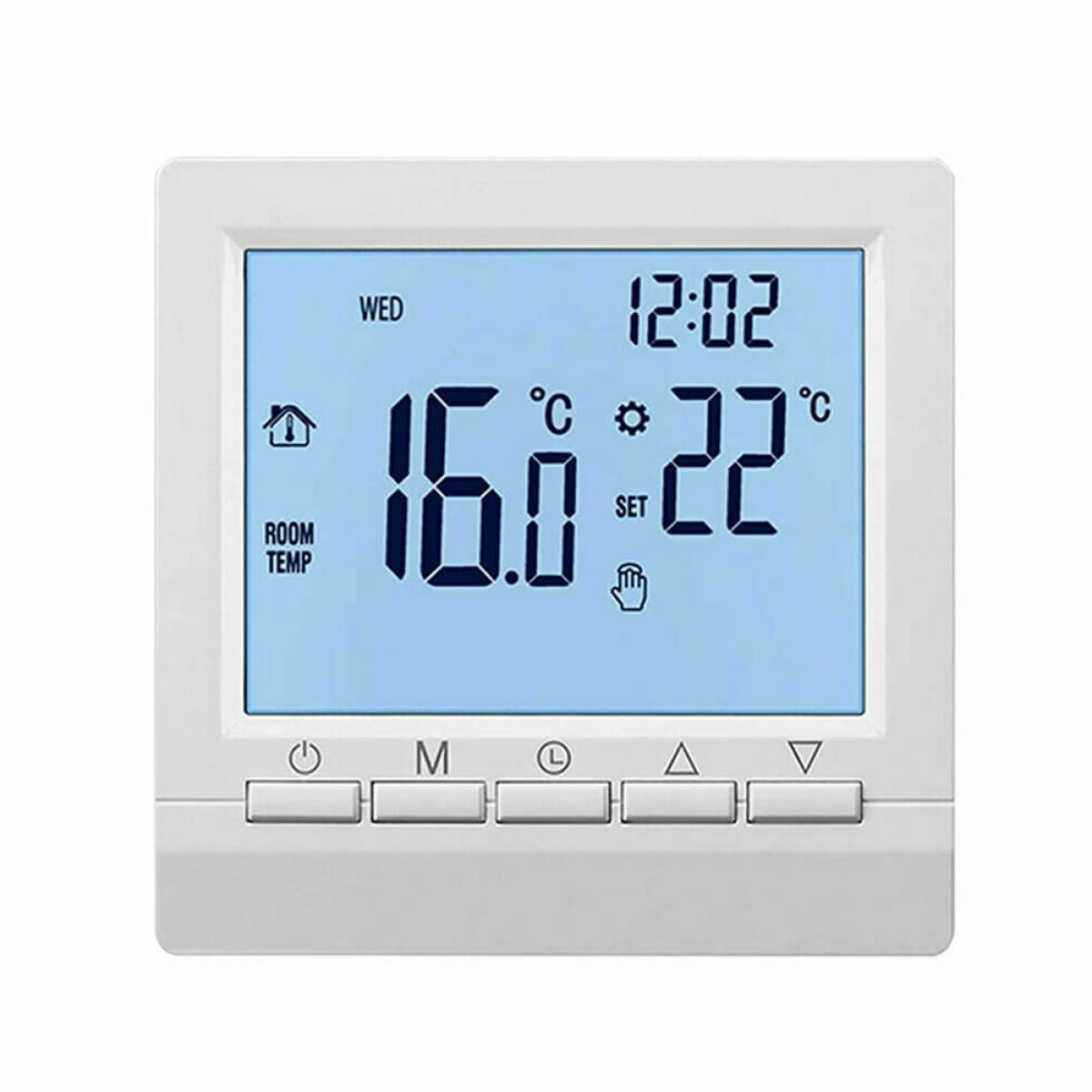 RANRAO Thermostats de Chauffage par Le Sol, Thermostat numérique Intelligent pour Chauffage au Sol, écran Tactile LCD, pour Maison, Bureau, pour systèmes de Chauffage électrique