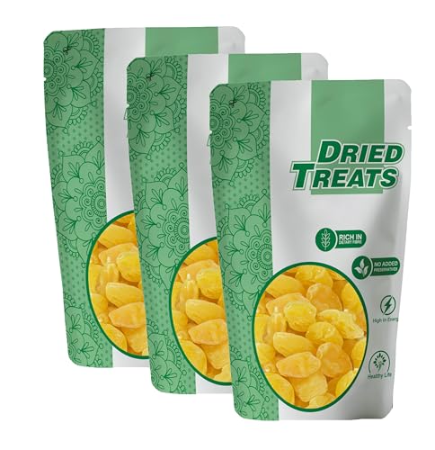Image of Dried Treats Dried Peach Yellow 600 Grams (200g X 3) - Sweet, Tasty and Chewy Candied Texture - Rich in Fiber & Antioxidants - Peach Yellow Tastes Like Candy, Feels Like Fruit | No Cutting, Just Open & Eat | Best Choice Of Indian Mothers for Kid's Snack