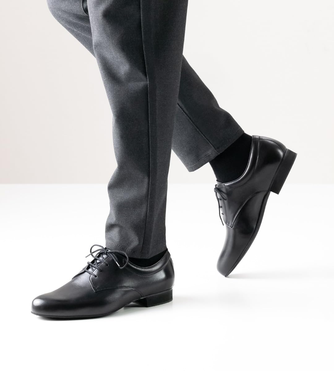 Werner Kern Hommes Chaussures de Danse 28050 - Cuir Noir - 2 cm Ballroom