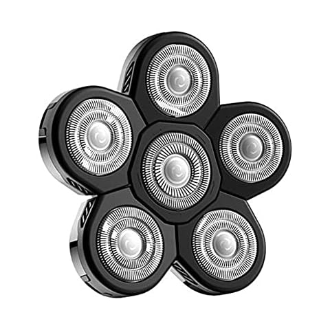 Fhdpeebu Rasierer Kopf für Glatze MäNner, 6 KöPfe Haar Klinge, Leicht zu Reinigender Elektrorasierer Cover