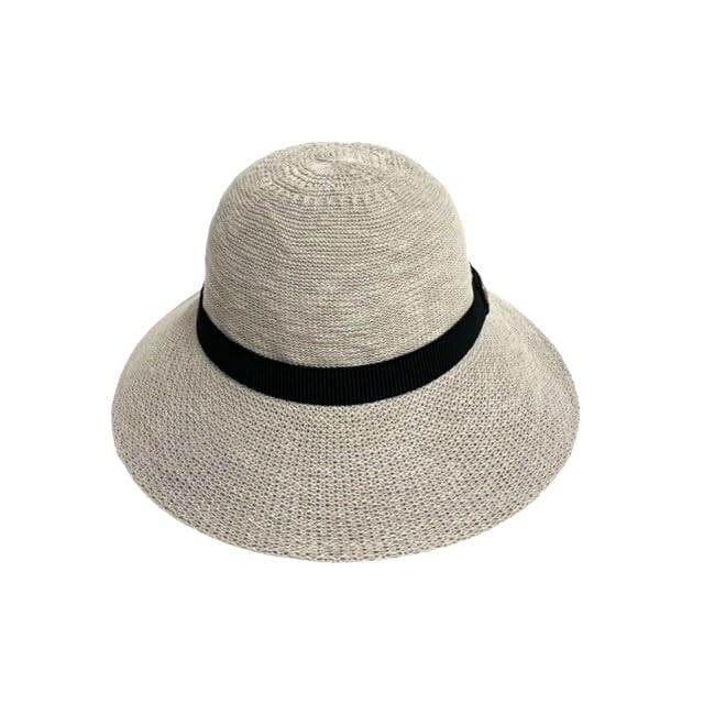 Shihreen Packable Wide Brim Sun Hat – with Black Band Trim (15S-0495)