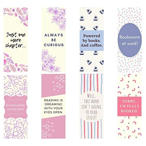 Funny Bookmarks, Bookmarkers, Pretty Bookmark Set, Funny Bookworm Quotes, Reading Gift (Pack of 8 Book Marks) Cover