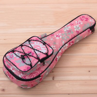 Hot Seal 10Mm Waterproof Durable Colorful Ukulele Case Bag With Storage (21In, Pink Flowers) #TOP1