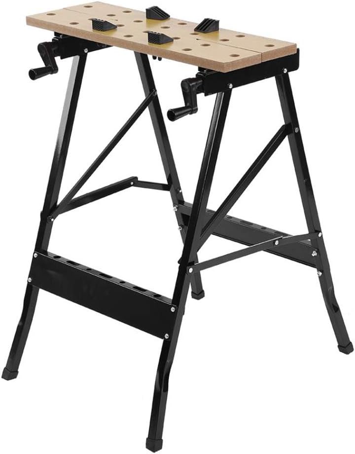 Portable Folding Work Table for Workshop and Rep Tools, Sturdy, Adjustable, and Easy to Store