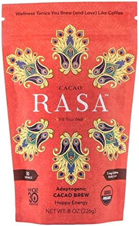 RASA Cacao – Adaptogenic Mushroom Coffee Alternative | Vegan, Keto, Whole 30, Ayurveda Wellness Tonic with Chaga + Reishi (8 oz. / 30 Servings)