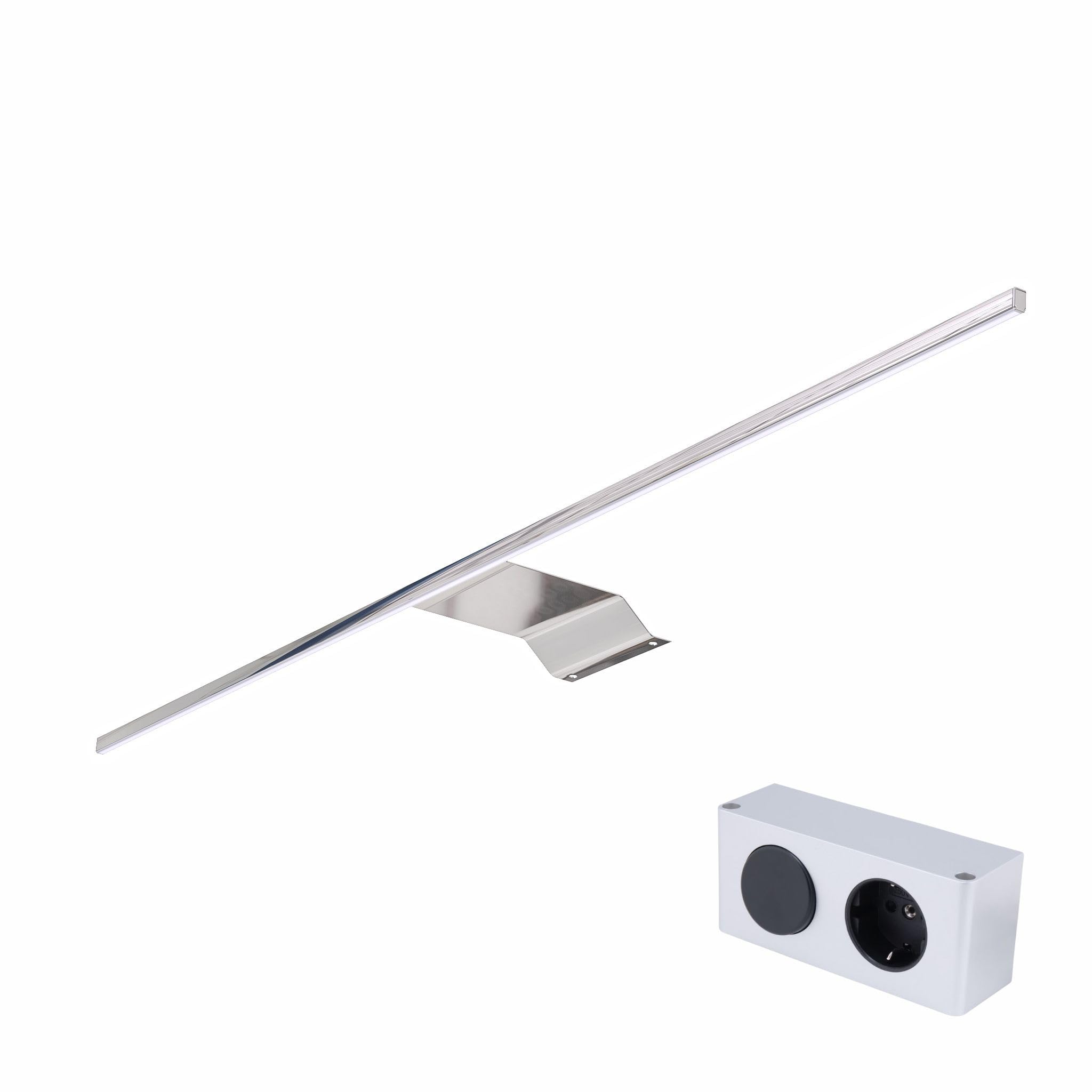 kalb Eloria LED Spiegelschrankleuchte mit 230V Energiebox, 12V DC, Neutralweiß, Spiegelschrank Beleuchtung LED, Aufbauleuchte für Badezimmerschrank, Licht für Spiegelschrank