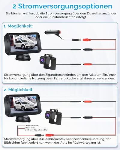 【Exklusiver Stil】 5 Zoll Rückfahrkamera Auto AHD 1080P Mit Monitor - Zwei Arten der...