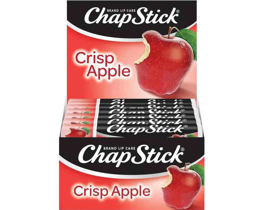 ChapStick Lip Moisturizer, Crisp Apple, 12-Pack Limited Edition Bulk Lip Balm, Sweet & Aromatic,...