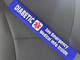 Diabetes Medical Alert Seat Belt Cover Type 2 Diabetic Type 1 Diabetic (Royal Blue)