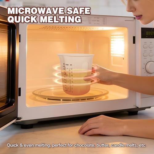 SWIGRANCE Silicone Measuring Cups 4-Pack Set, (1/2, 1, 2, 4 Cup) Reusable Silicone Cup for Prepping Cooking Baking Supplies, Melting Butter Chocolate 125ml 250ml 500ml 1000ml Dishwasher Microwave Safe by SWIGRANCE - Used condition - Image 6
