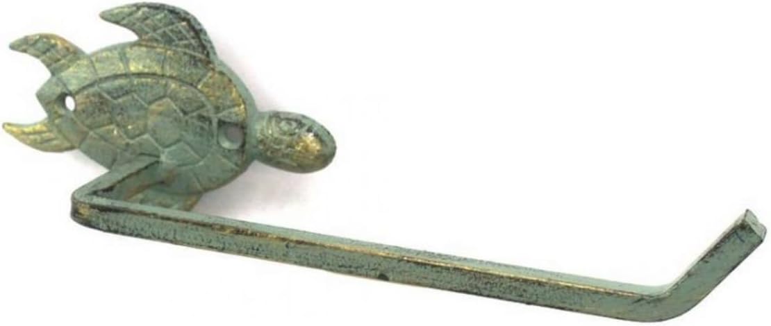 Hampton Nautical K-9207-bronze Antique Bronze Cast Iron Sea Turtle Toilet Paper Holder 10" - Beach Bathroom Decoration - Beach Home
