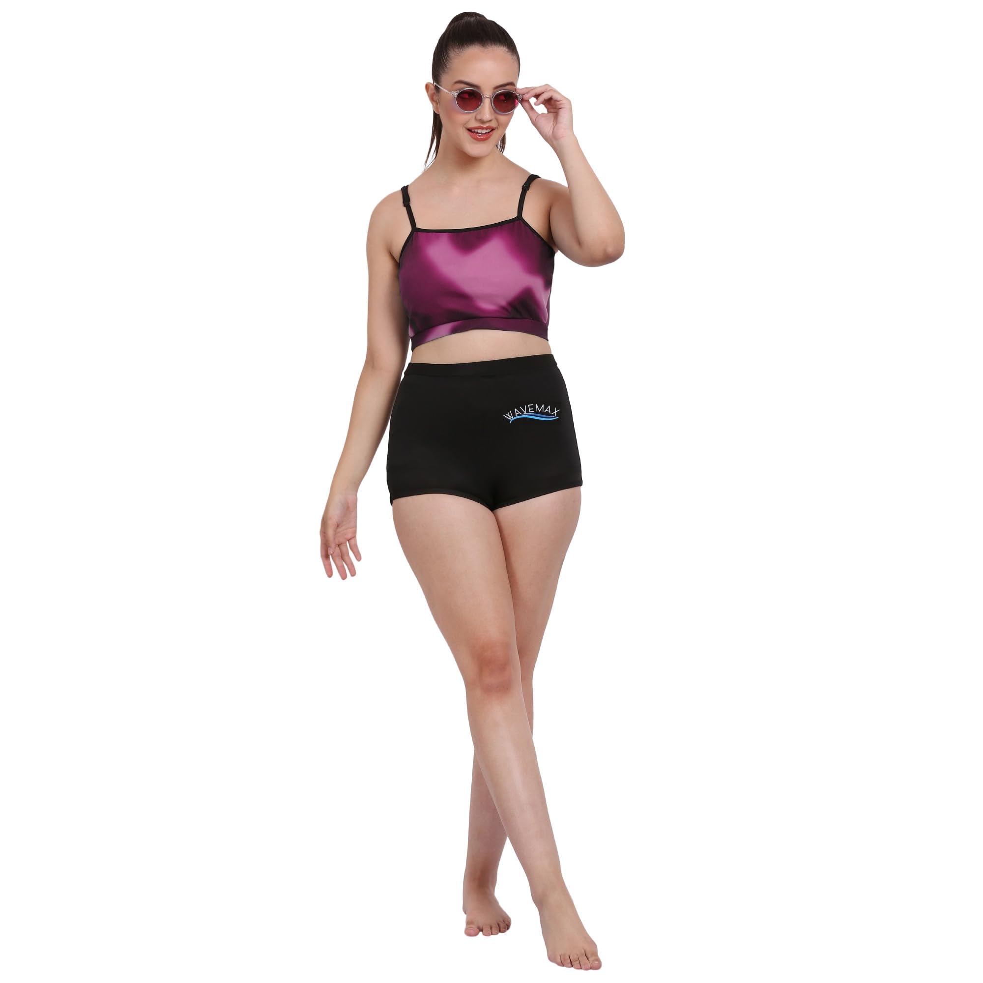 Padded Printed Pink Colour Two Piece Tankini/Swimsuit/Beachwear for Women and Girls (80% Nylon and 20% Spandex) (Comfort Fit)-image-0