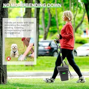 SZHLUX-Pooper-Scooper-with-Heavy-Duty-Swivel-Bin-Rake-Long-Handle-for-MediumSmall-Dogs-Greenincludes-10-Waste-Bags - Cucciolini Doodles   SZHLUX-Pooper-Scooper-with-Heavy-Duty-Swivel-Bin-Rake-Long-Handle-for-MediumSmall-Dogs-Greenincludes-10-Waste-Bags