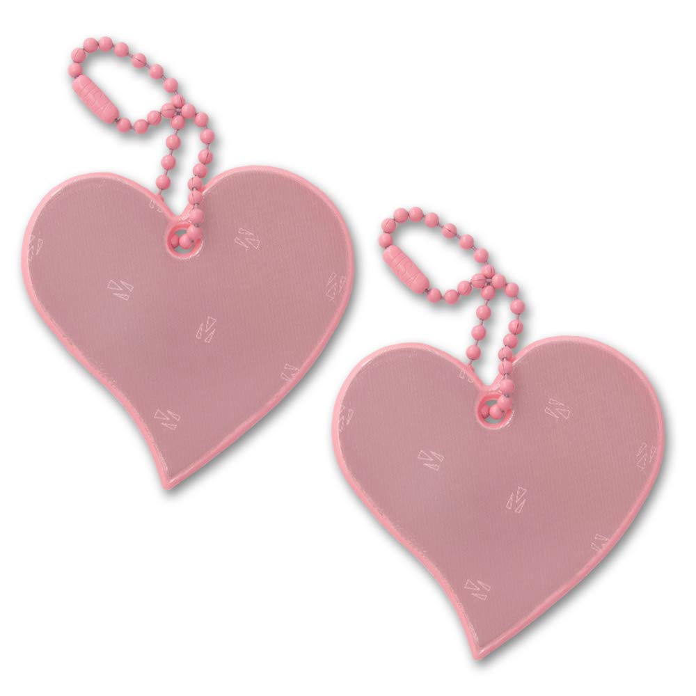 funflector Safety Reflector - Heart - Pink - 2-Pack