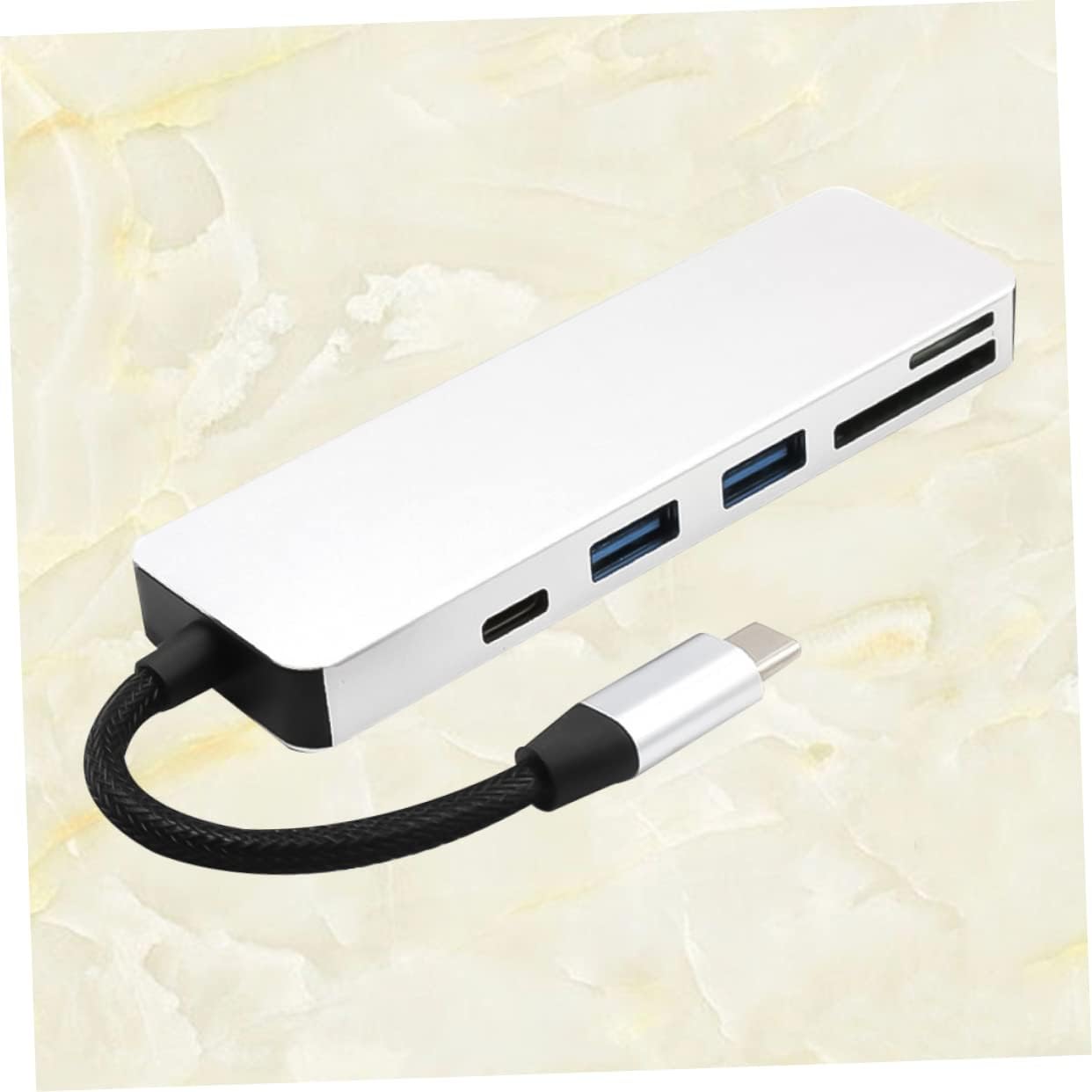 Uonlytech 3pcs Type-c USB Adapter Hub Card Reader Compact Connectivity for Efficient Media Access Silver Finish