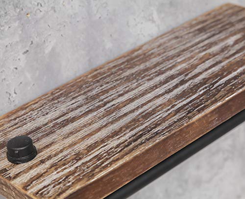 Bixirao Industrial Rustic Modern Wood Ladder Pipe Wall Mounted Floating Shelves - Bookshelf,Diy Storage Shelving,Hung Bracket,Bookcase (3-Tier Floating Shelves) #TOP4