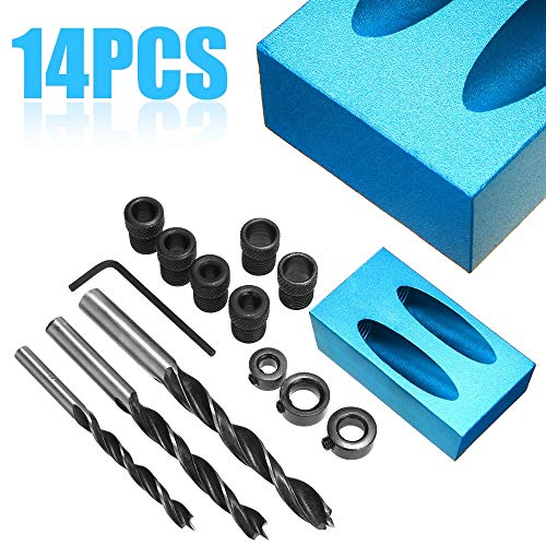 14 Pcs Hole Screw Jig Dowel Drill Joinery Kit Carpenters For Carpenters Woodwork