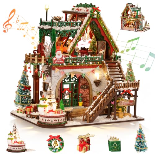 Cuteefun Miniatur Haus Selber Bauen Weihnachten – mit Musik & LED Licht