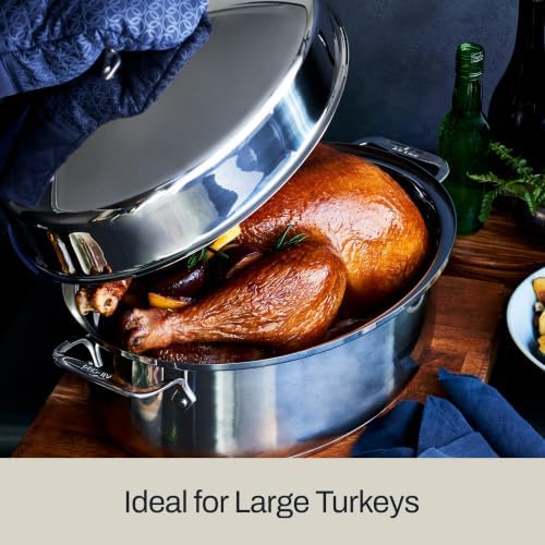 Alll-Clad Stainless Steel 15” Oval Roaster Pan with Rack and Lid thumbnail 4