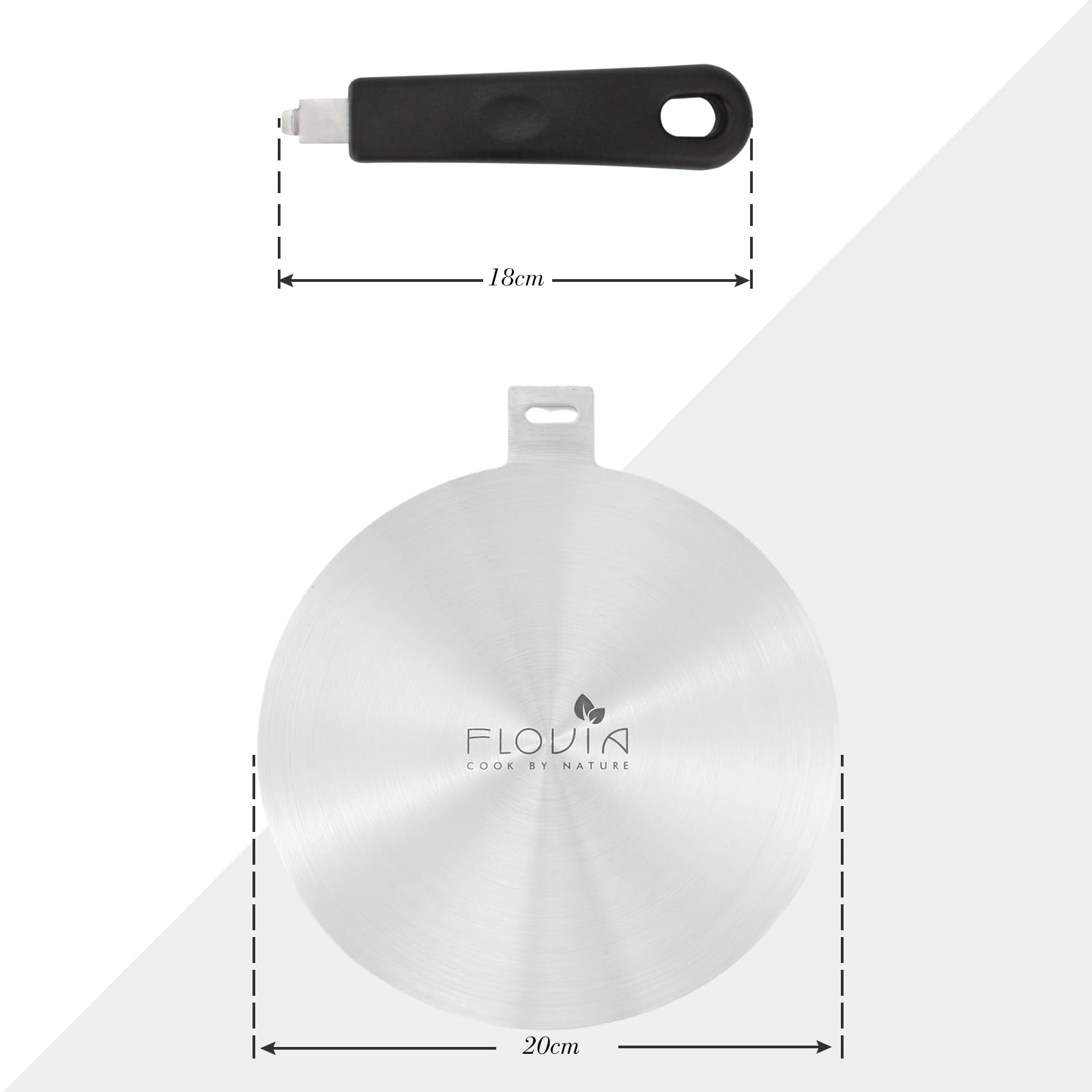 Adattatore per induzione, diffusore per induzione 20cm, manico staccabile disco adattatore per piano cottura, diffusore di calore per piano cottura a induzione per caffettiere e utensili da cucina