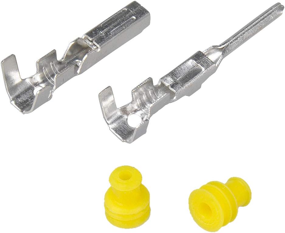 MUYI 100 Pairs Replacement Pins for Electrical Plugs Waterproof Connector 1.5mm Series Heat Shrink Terminals Including Male and Female (for 20-16 AWG)