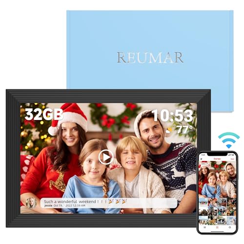 REUMAR 32GB Digital Picture Frame,10.1 inch,WiFi Smart Digital Photo Frame