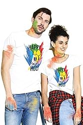 Bonorganik Disney Happy Holi Couple Tshirt