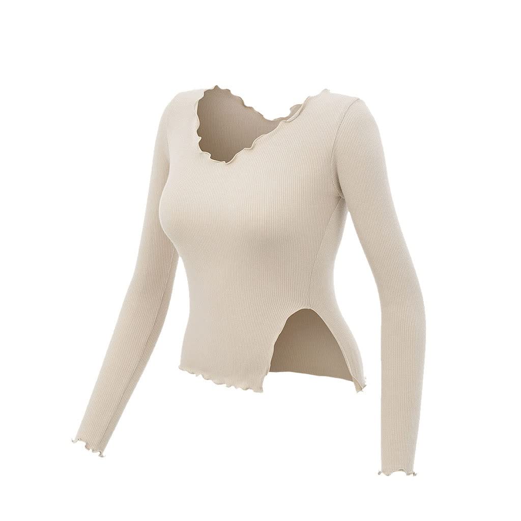 HSQMA Maglia Manica Lunga da Allenamento da Donna, Maglietta Attillata da Fitness, Maglietta da Palestra, Allenamento da Corsa, Sport da Palestra, Magliette Sportive Traspiranti