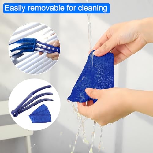 Image of 2 Pack Window Blind Cleaner Duster Brush with 6 Microfiber Sleeves, Blind Cleaner Tools for Window Shutters Blind, Air Conditioner, Jalousie Dust, Car Air Outlet, Fans