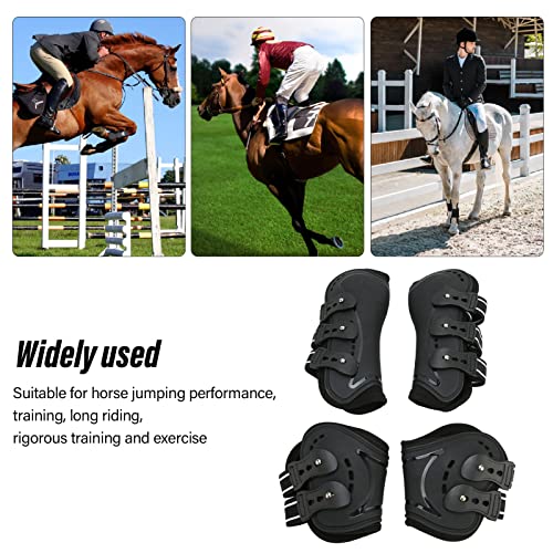 Image of Zerodis Horse Boots, Lightweight Horse Tendon Boots Breathable Wearproof Fetlock Boots with Adjustable Buckle Brace Guard Boots for Horse Boots Pairs of 2 (M 0.7in)