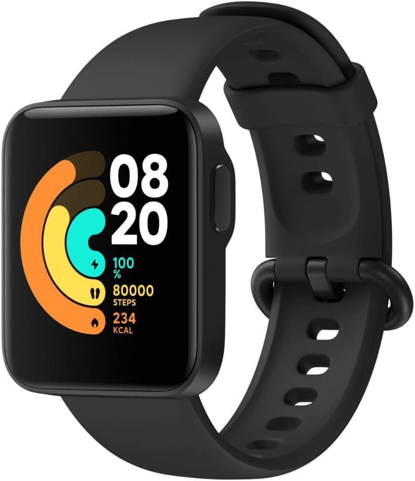 Mi Smart Watch Lite Black- 1.4 Inch Touch Screen, 5ATM Water Resistant, 9 Days Battery Life, GPS, 11 Sports Mode, Steps, Sleep and Heart Rate Monitor, Fitness Activity Tracker [Official UK]