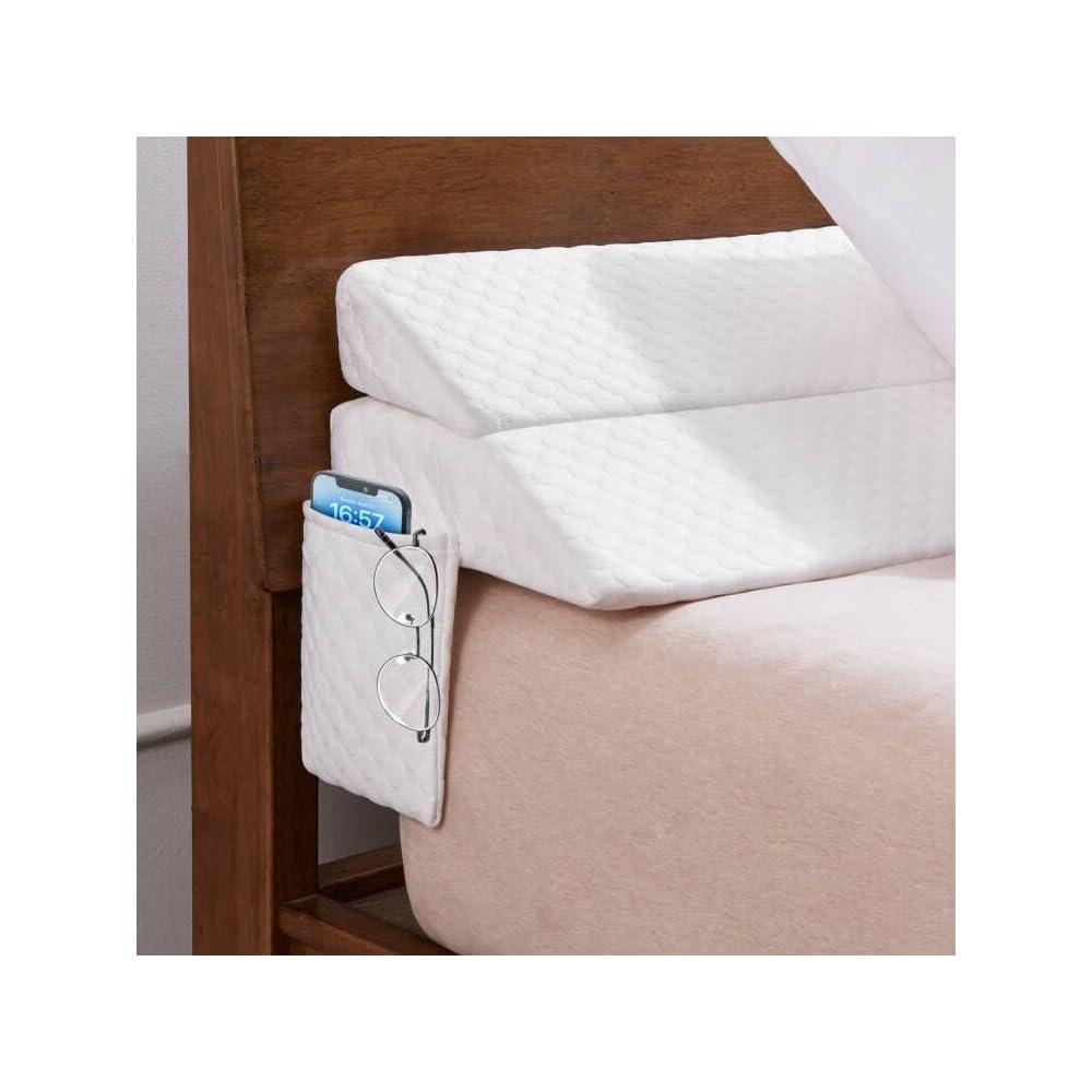 EUHAMS Queen Size Bed Wedge Pillow - Bed Gap Filler Mattress Wedge Headboard Pillow Close The Gap 0-7 Between Your Headboard and Mattress or Wall for Sleeping Backrest Pillow (60x10x6 White)