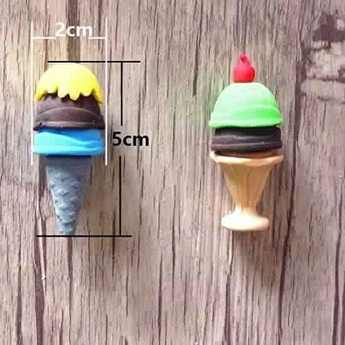 Image of AK Store (Pack of 4) 3D Cute Cartoon Shape Rubber Pencil Erasers, School Stationery for Kids, Boys Girls, Birthday Return Gifts (Ice Cream Cone)
