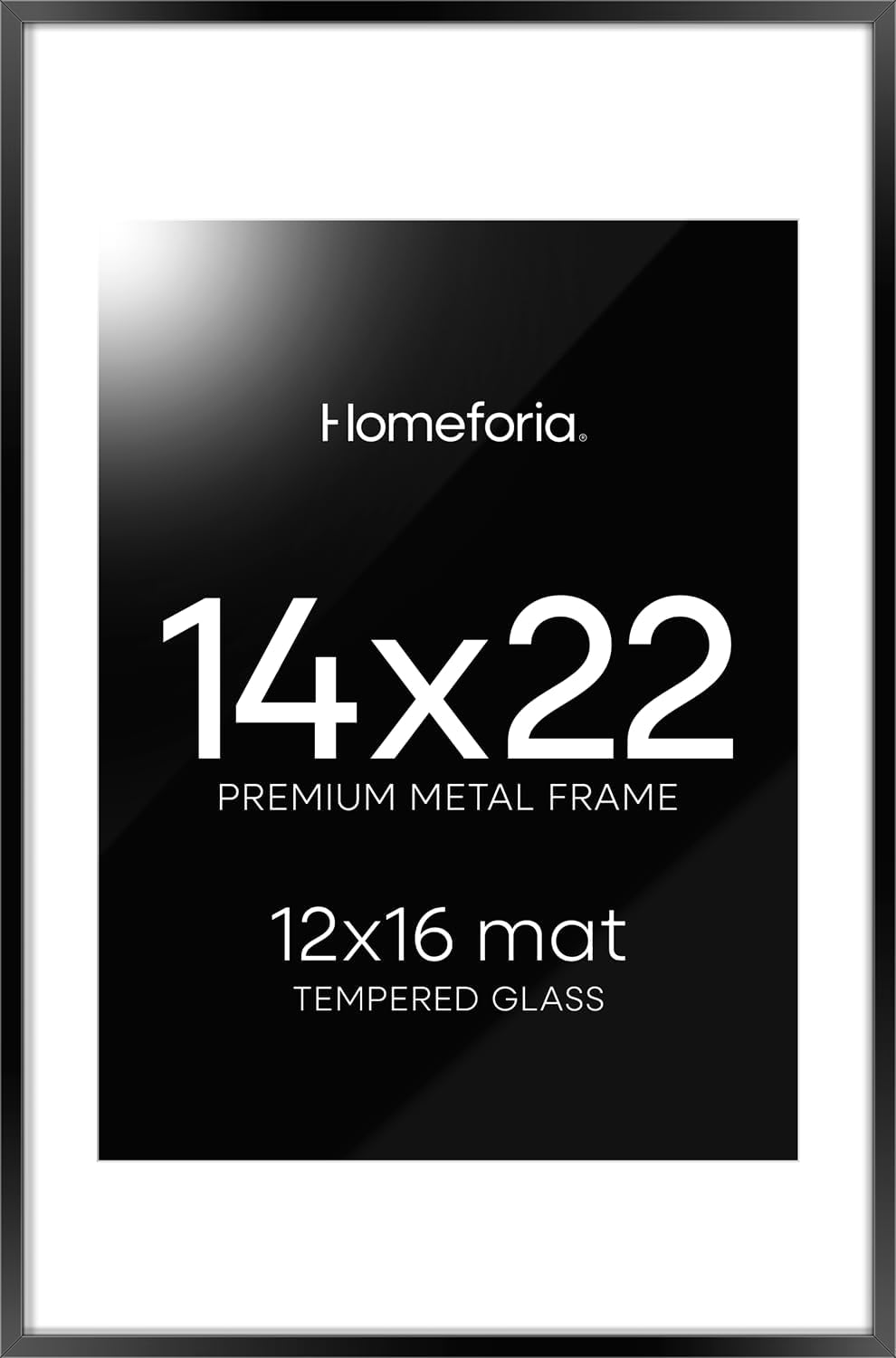 Homeforia 14x22 Picture Frame, black metal