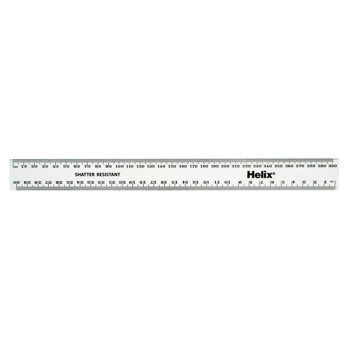 Helix Regla métrica transparente resistente a roturas de 30 cm (caja de 100)